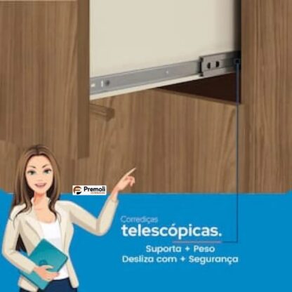 Guarda-Roupa Londrina com 4 Portas, 2 Gavetas Cor jatoba/areia 130cm de largura santos andira - Imagem 3