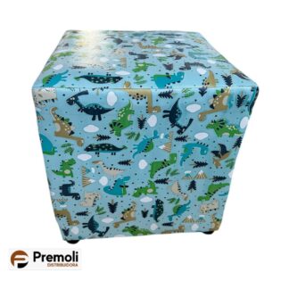 Puff  Quadrado Corino Altura 44x Largura 41  Cor Azul Infantil  imagem ilustrativa