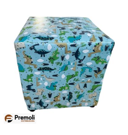 Puff  Quadrado Corino Altura 44x Largura 41  Cor Azul Infantil  imagem ilustrativa