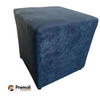 Puff  Quadrado Suede Altura 44x Largura 41  Cor Azul  imagem ilustrativa