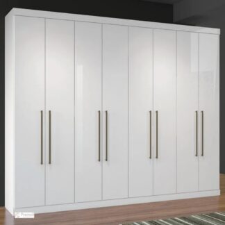 Guarda-Roupa Casal Master New cor branco  com 8 Portas e 4 Gavetas santos andira
