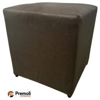Puff Quadrado Suede Altura 44x Largura 40 Cor Marrom imagem ilustrativa