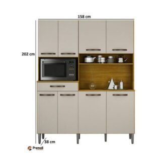 Kitão Pratic 1600 Em Mdp 8 Portas Cor cinamomo/off chf moveis