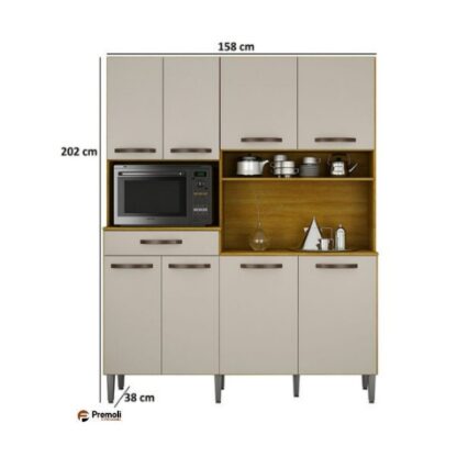 Kitão Pratic 1600 Em Mdp 8 Portas Cor cinamomo/off chf moveis