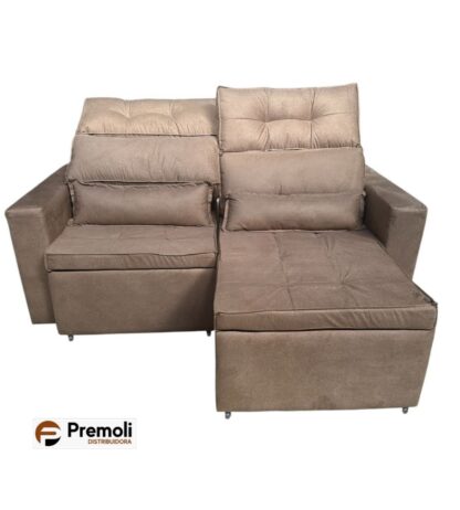 Sofa Retrátil e Reclinável 1.80 Bi-Partido Cor Bege Escuro Robust - Imagem 2