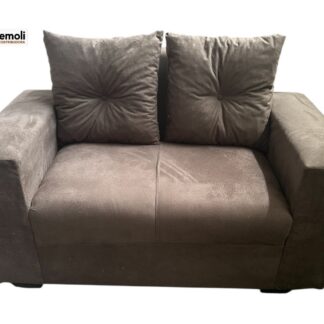 Sofa Pop Bela 2 / Lugares  Cor Marrom – almofadas soltas Pés em Madeira