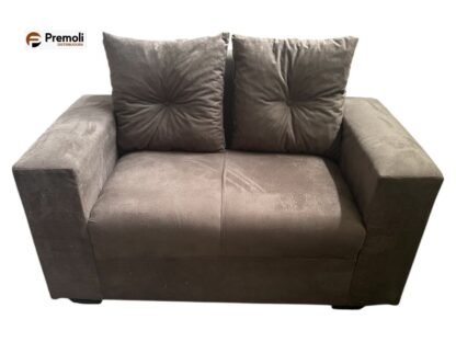 Sofa Pop Bela 2 / Lugares  Cor Marrom – almofadas soltas Pés em Madeira