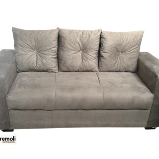 Sofa Pop Bela 3 / Lugares  Cor Cinza Claro – almofadas soltas Pés em Madeira