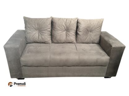 Sofa Pop Bela 3 / Lugares  Cor Cinza Claro – almofadas soltas Pés em Madeira