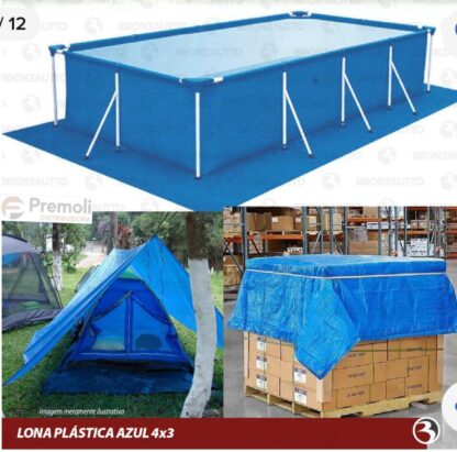 Lona Starfer Azul 4x3m Impermeável