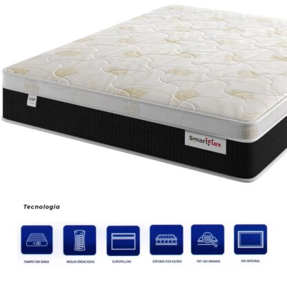 Colchão Smartflex 138x188x30 Molas Ensacadas  - Plumatex