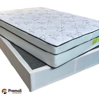 Conjunto Velvet Branco Casal com Molas Ensacadas 138 x188x74 Plumatex