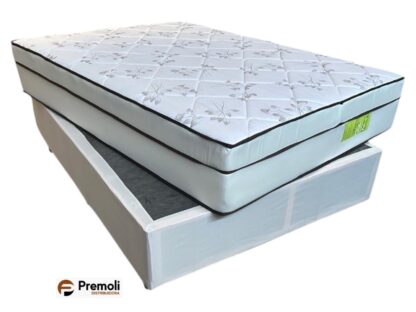 Conjunto Velvet Branco Casal com Molas Ensacadas 138 x188x74 Plumatex