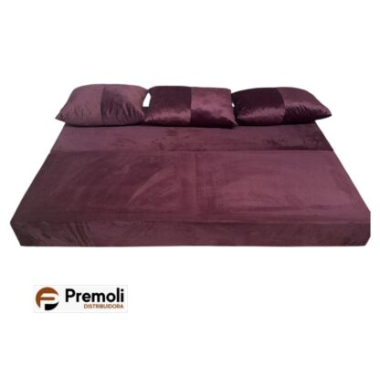 Bicama Suede Premoli Cor Vinho Escuro Podem ter Variações De Tonalidade - Imagem 2