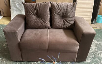 Sofa Pop Bela 2 / Lugares Cor Marrom Escuro – almofadas soltas Pés em Madeira Variação de tonalidade