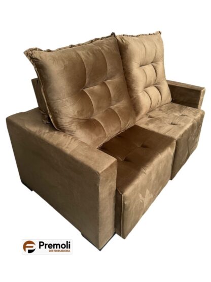 Sofa Retratil E Reclinavel Bello Campo 1.60mt Não e bipartido Cor Caramelo - Imagem 3