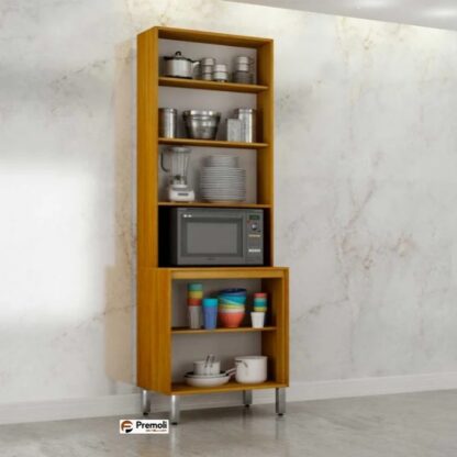 Cristaleira 2 Portas Em MDF Eduarda  Cinamomo/off CHF - Imagem 2