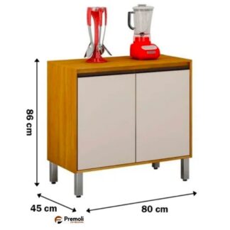 Balcão Eduarda 2 Portas Em MDF Cor cinamomo/off CHF Moveis
