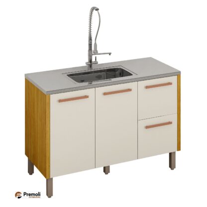 Cozinha Dona SEM LED   completa balcão 120 pega pia e balcão de 80 pra cooktop 100 porcento MDF - Imagem 6