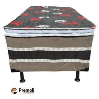 Cama Box D28 Luxo Premoli 88 x 188 x Alt. 60 cm Tampo Vermelho