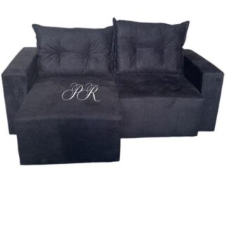 Retrátil 1.50 Guatemala Não e bipartido Encosto Almofadas Solta Cor Preto Premoli