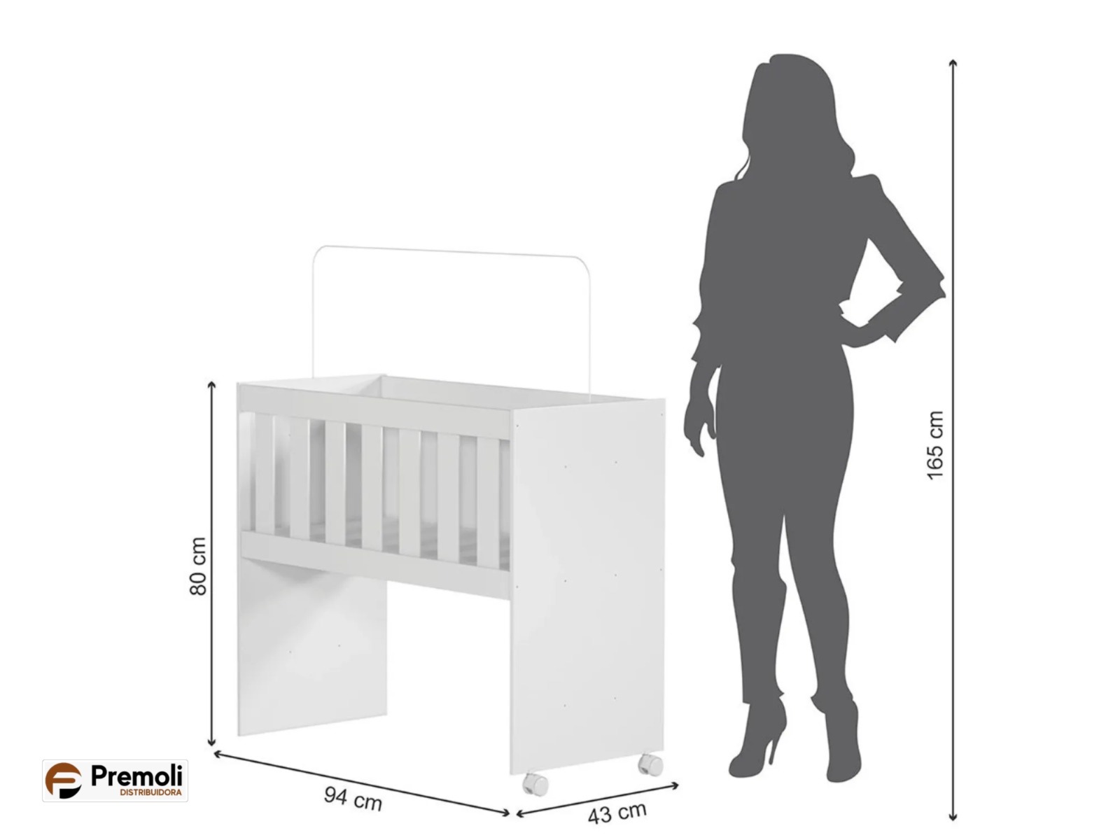 Mini Berco Multifuncional Rubi 5 em 1  Com Colchao Branco e Amadeirado Tigus - Imagem 3