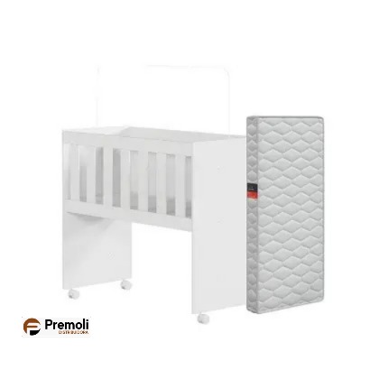 Mini Berco Multifuncional Rubi 5 em 1  Com Colchao Branco e Amadeirado Tigus - Imagem 5