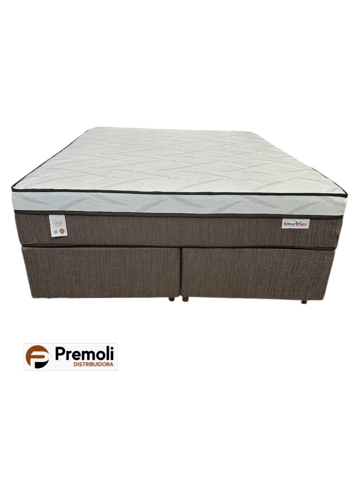 Conjunto Smart Flex Marrom/Branco Molas Ensacadas 158x198X67 Plumatex - Imagem 2