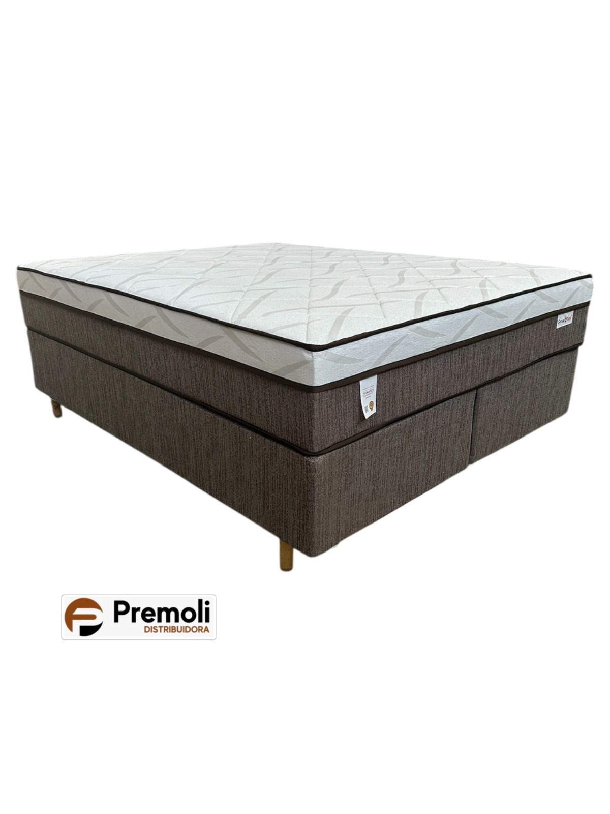 Conjunto Smart Flex Marrom/Branco Molas Ensacadas 158x198X67 Plumatex