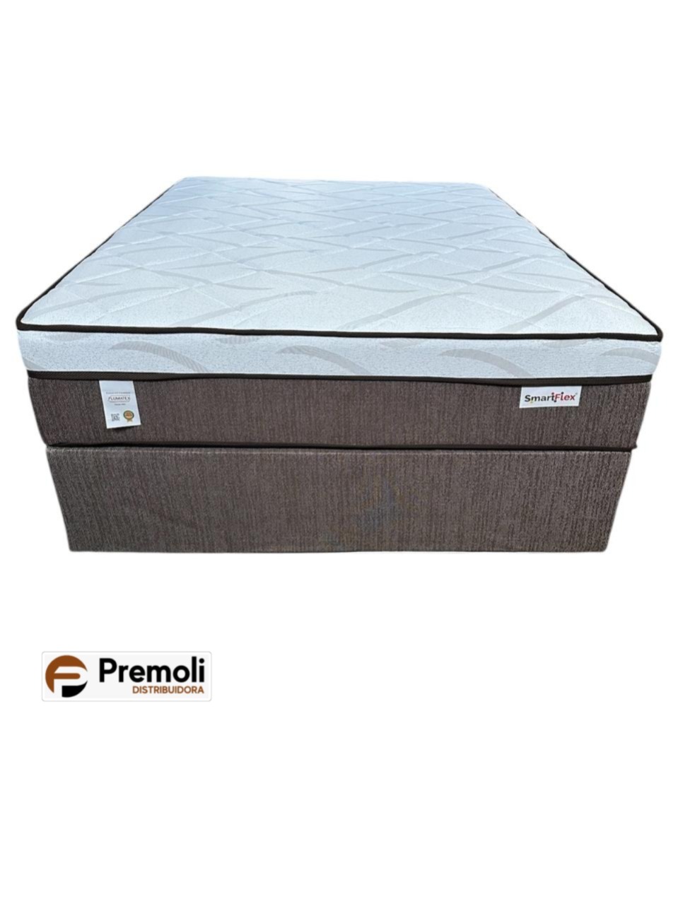 Conjunto Smart Flex Marrom/Branco Molas Ensacadas 138x188X67 Plumatex - Imagem 2