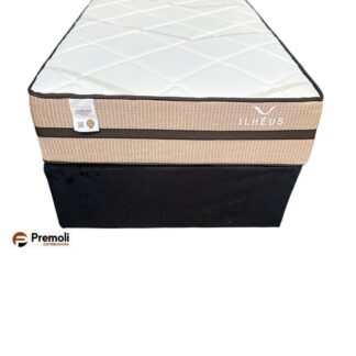 Conjunto solteiro Ilhéus Bege base preta  88x188x67 C/ Molas Ensacadas Plumatex