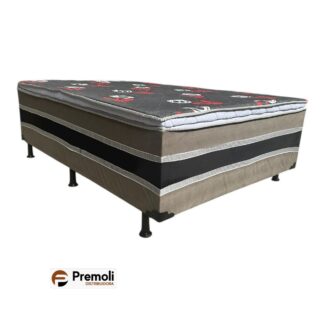 Cama Box D28 Luxo Premoli 138 x 188 x Alt. 60 cm Tampo Vermelho