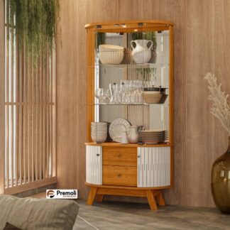 Cristaleira Ambiente Moss Cinamomo Off White - Madetec