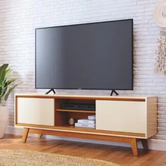 Bancada Atlas com Portas Largura: 164 cm Cinamomo/Off-White - Madetec