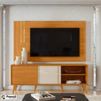 Combo Cronos Largura: 160 cm TVs Até 60” Cinamomo Off White Madetec