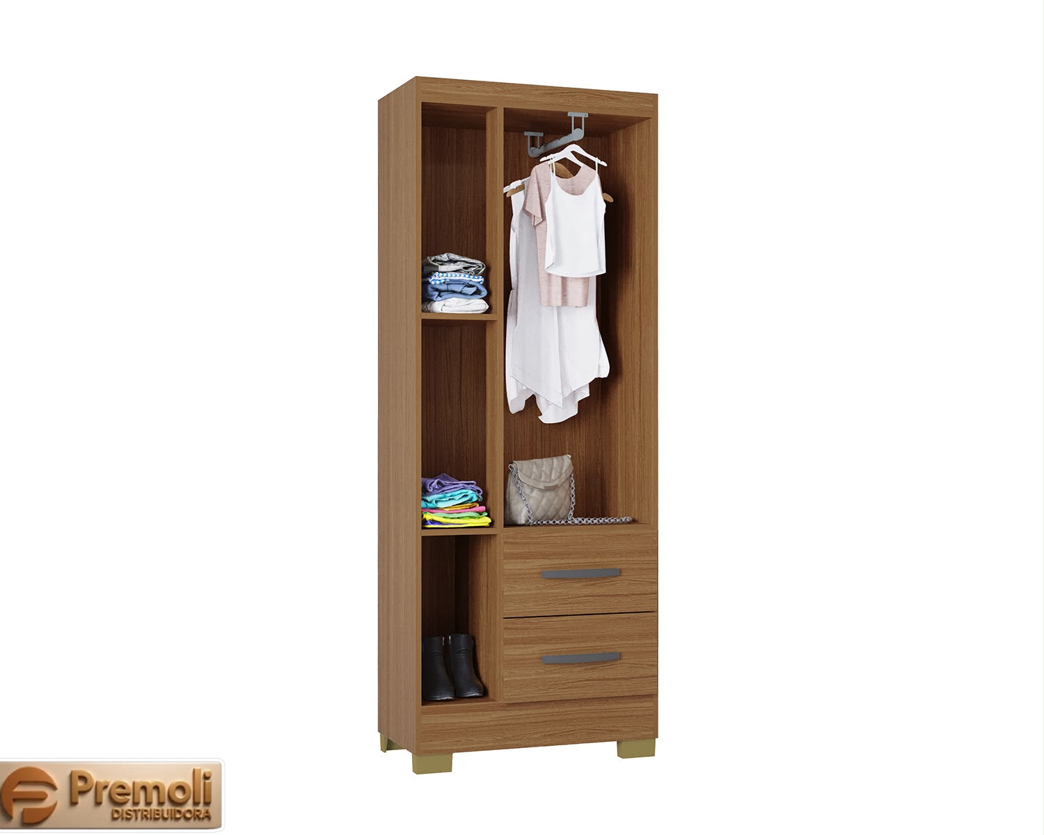Guarda-roupa Capri 3 Portas 2 Gavetas cinamomo Poquema - Imagem 3