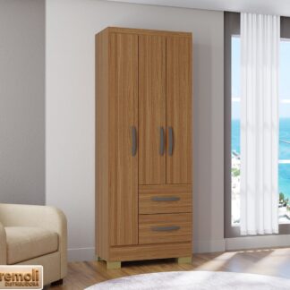 Guarda-roupa  Capri 3 Portas 2 Gavetas cinamomo Poquema