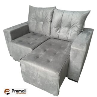 Retrátil 1.50 Guatemala Não e bipartido Encosto Almofadas Solta Cor Cinza Claro Premoli