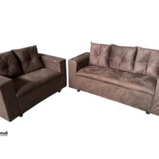 Sofa Pop Turim 2/3 Lugares C/Almofada Cor Marrom Chocolate