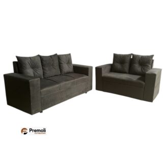 Sofa Pop Turim 2/3 Lugares C/Almofada Cor Cinza
