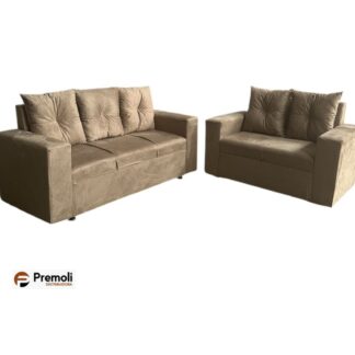 Sofa Pop Turim 2/3 Lugares C/Almofada Cor Bege Escuro