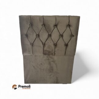 Cabeceira Estofada Capitone SOLTEIRO 88x Cor Bege Escuro Premoli Pés em madeira