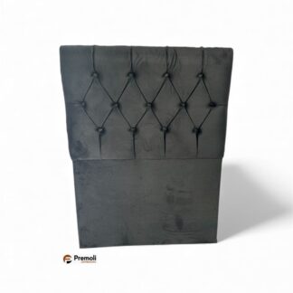 Cabeceira Estofada Capitone SOLTEIRO  88x Cor Cinza Premoli Pés em madeira