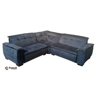 Sofá de Canto Lara  Mola Bonnel  3 Peças Cinza  Comprimento módulo 245X245