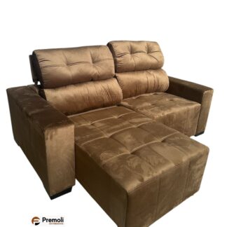 Sofá Grecía Retrátil e Reclinável Bi-Partido 2.00 Cor Cappuccino Tecido  Mola: Bonnel Hélicoidal