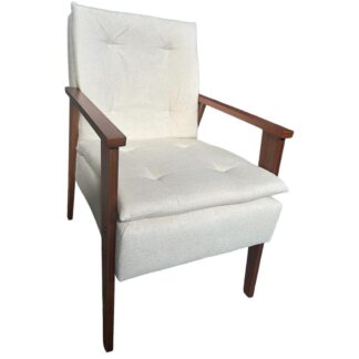 Luxuosa Poltrona AZ Decorativa Cor 186 Tecido boucle  Pés Em Madeira