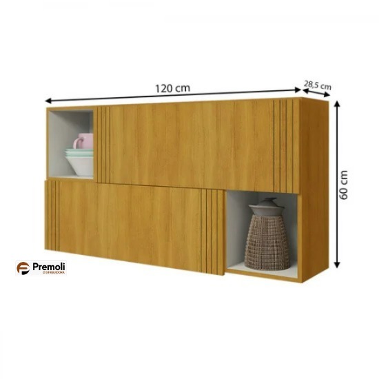 Aéreo Anne 2 Portas Cinamomo/Branco Acetinado - Chf Móveis