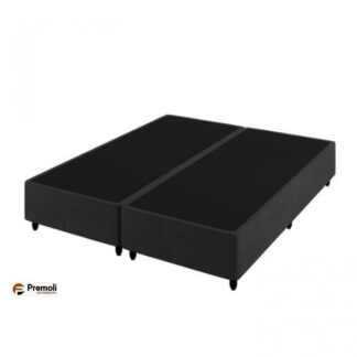 Base Queen Bipartido Chapeada Smart Black 158X198 – Pés em madeira  Plumatex