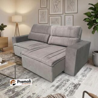 Sofá Toquio 2.10 Retrátil e Reclinável Bi-Partido Cor Marrom