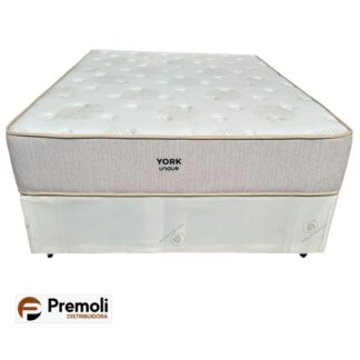 Conjunto York Unique 138x188x72 Espuma D45 Na Malha C/ Base Velvet Branca  – Plumatex